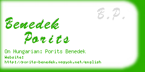 benedek porits business card